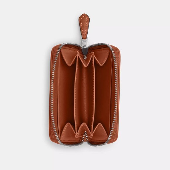 Coach Small Crystal Signature Logo Jacquard Zip Around Card Case - Picture 6 of 7